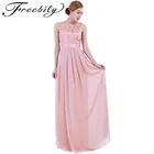 Freebily-длинное вечернее платье без рукавов для женщин, Формальное шифоновое свадебное платье
