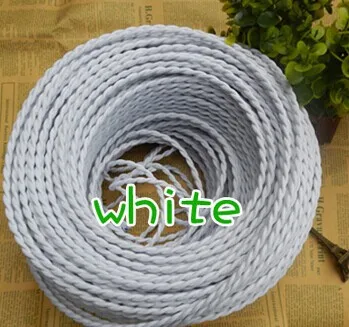 

12 meters/pack white color twisted cloth wire pendant lamp cable