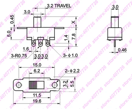 200PCS High Quality Interruptor SS-12F15 G=4MM Micro Slide Switch 3Pin 2Positons PCB Mount Toggle Handle | Обустройство дома
