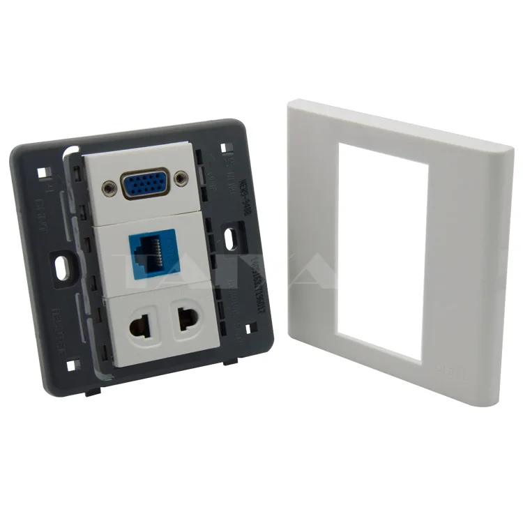 VGA (винтовой разъем) + RJ45 Поддержка настенной пластины питания сделай сам|wall plate|power