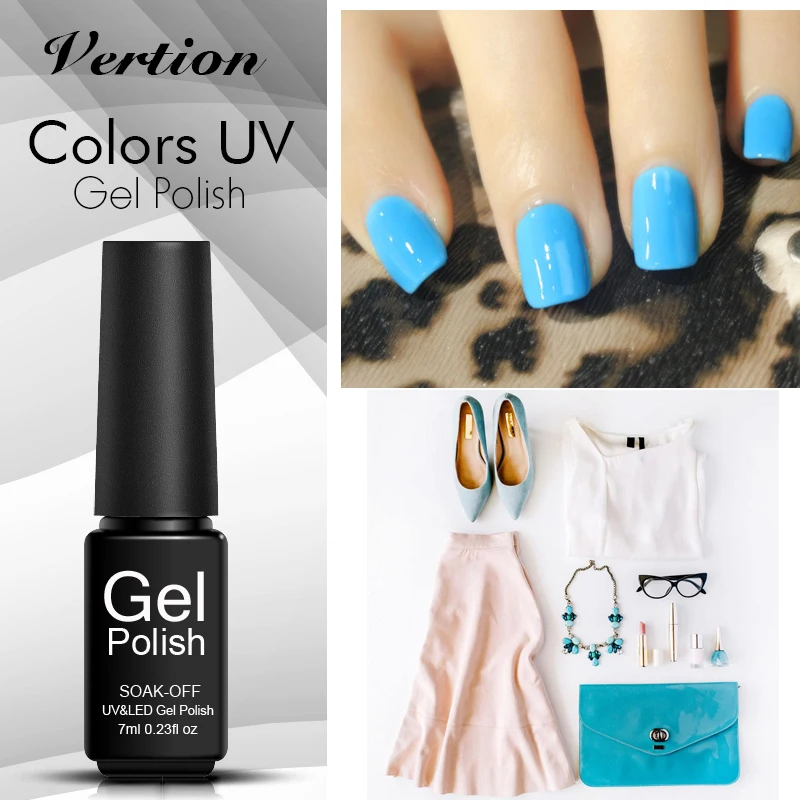 Verntion 29 цветов лака для ногтей Лаки Гели Soak Off Французский маникюр UV TOP COAT клей