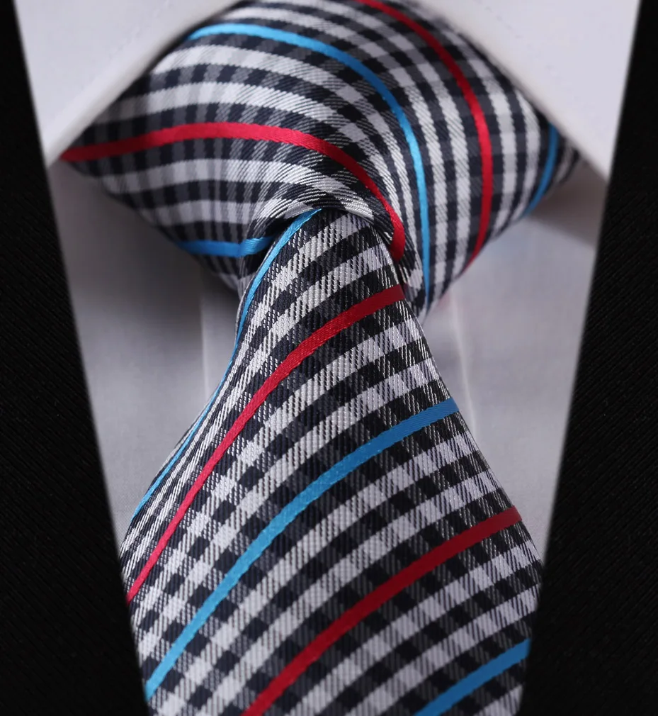 TC703N8 оранжевый синий коричневый клетчатый 3 4 ''Шелковый жаккардовый тканый