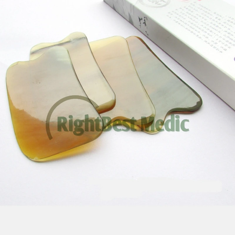 Yellow BUFFALO HORN GuaSha Board Health Care Massage Scrape guasha plates Slimming Guasha Tools Big Square Shape |