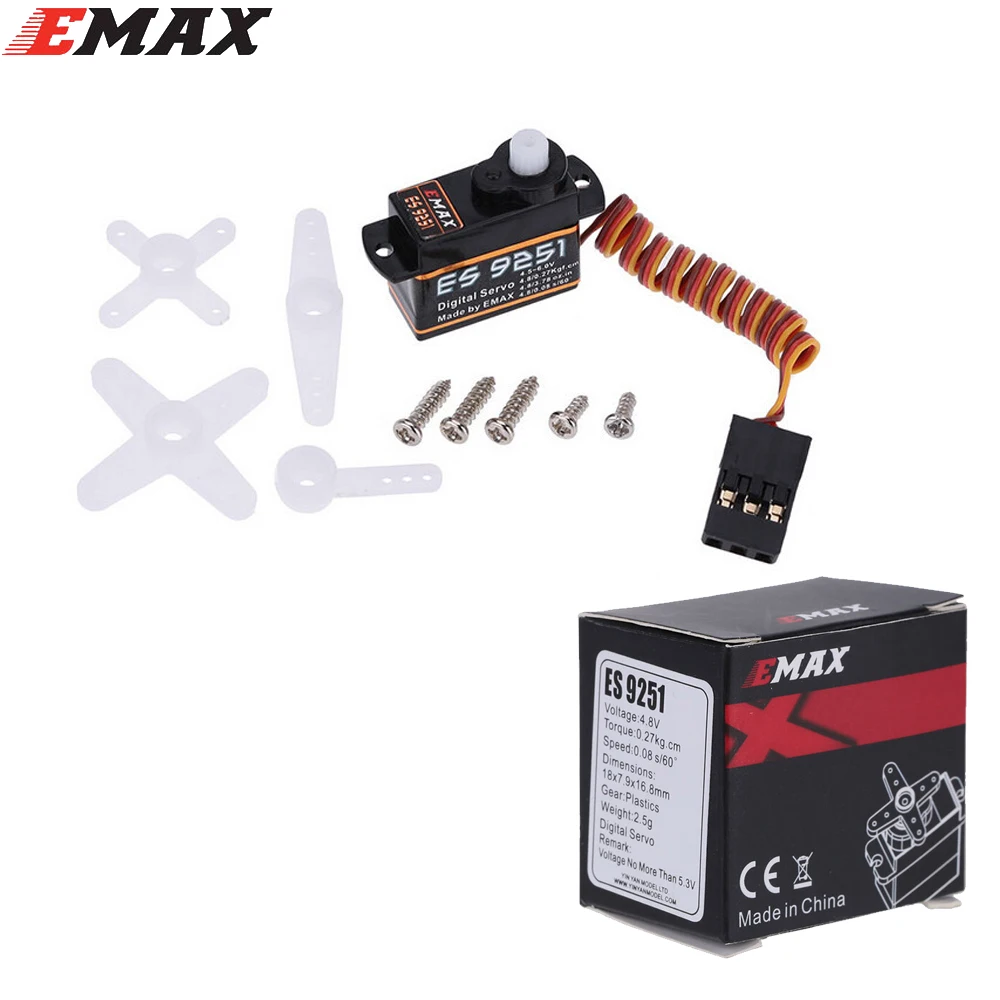 100% оригинальный бренд EMAX ES9051 4 3g цифровой сервопривод пластиковое снаряжение 0 8