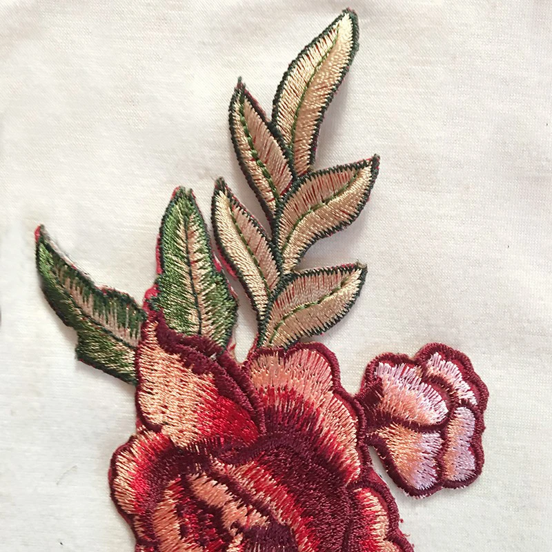 Новинка 1 пара блестящих цветочных нашивок пришивная аппликация в виде красной