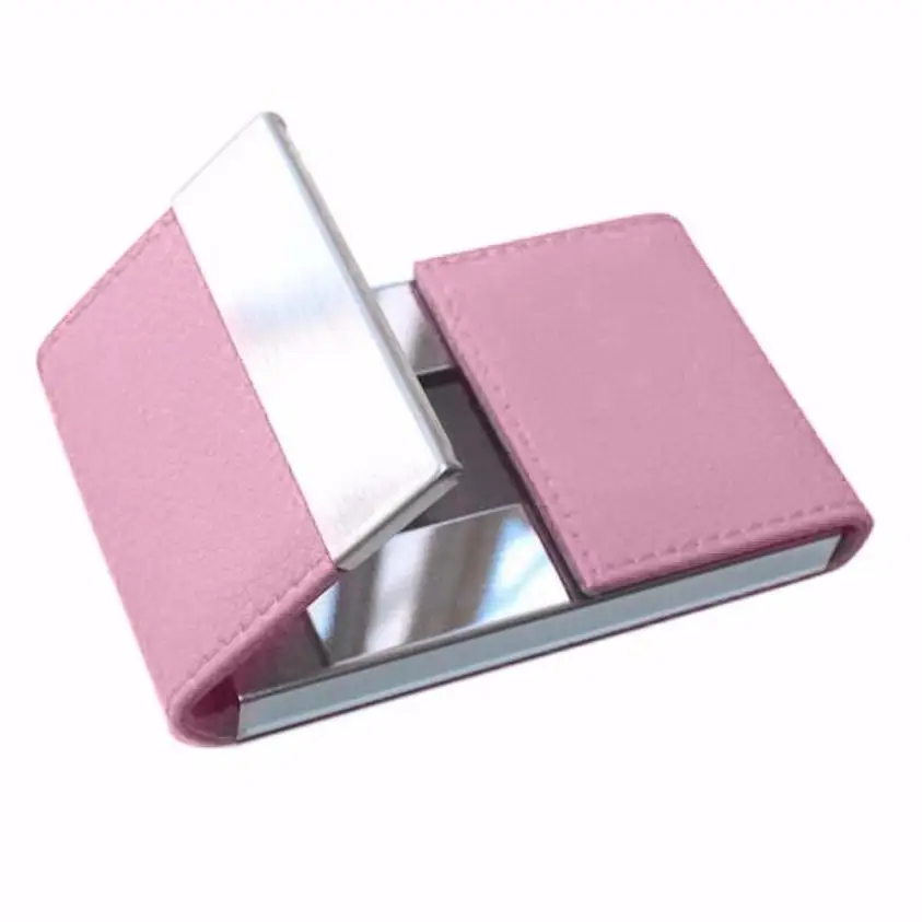 Pink Wallet мужской женский дорожный металлический кошелек Кредитная карта посылка держатель для карт двойной открытый чехол для визиток Porte Carte# Y - Цвет: Pink