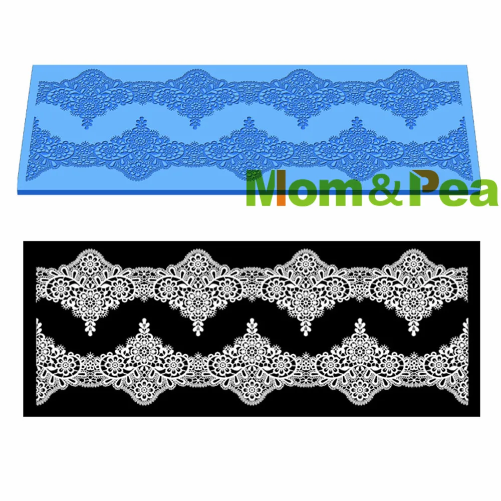 

Mom&Pea MPL506 Free Shipping Lace Mold Cake Decoration Fondant Cake 3D Mold Food Grade Silicone Mould