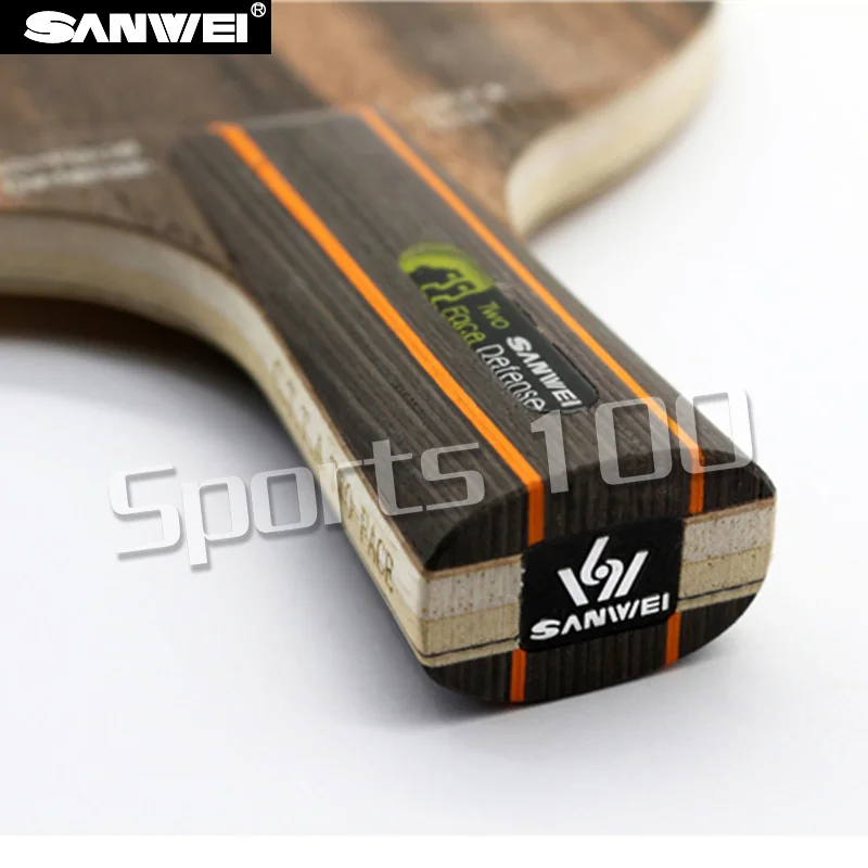 Sanwei 2019 TWO FACE Attack & Defence, Ebony & Hinoki Surface Table Tennis Blade Defense Racket Ping Pong Bat Paddle images - 6