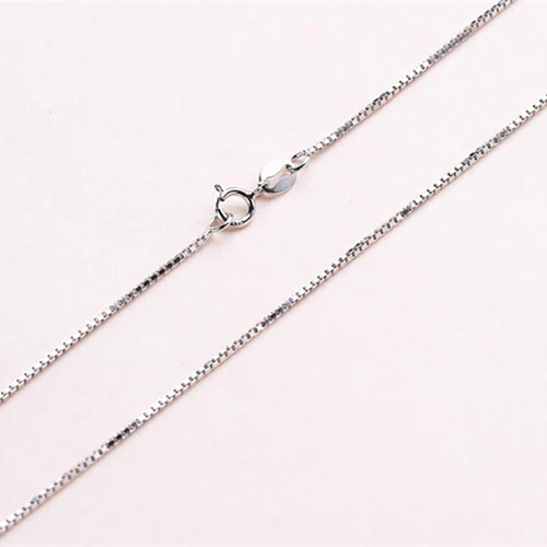 Box Chain 925 пробы Серебряное длинное ожерелье со змеиной звездой, Женская цепочка, модное ювелирное ожерелье с крестом, женское колье - Окраска металла: Box Chain