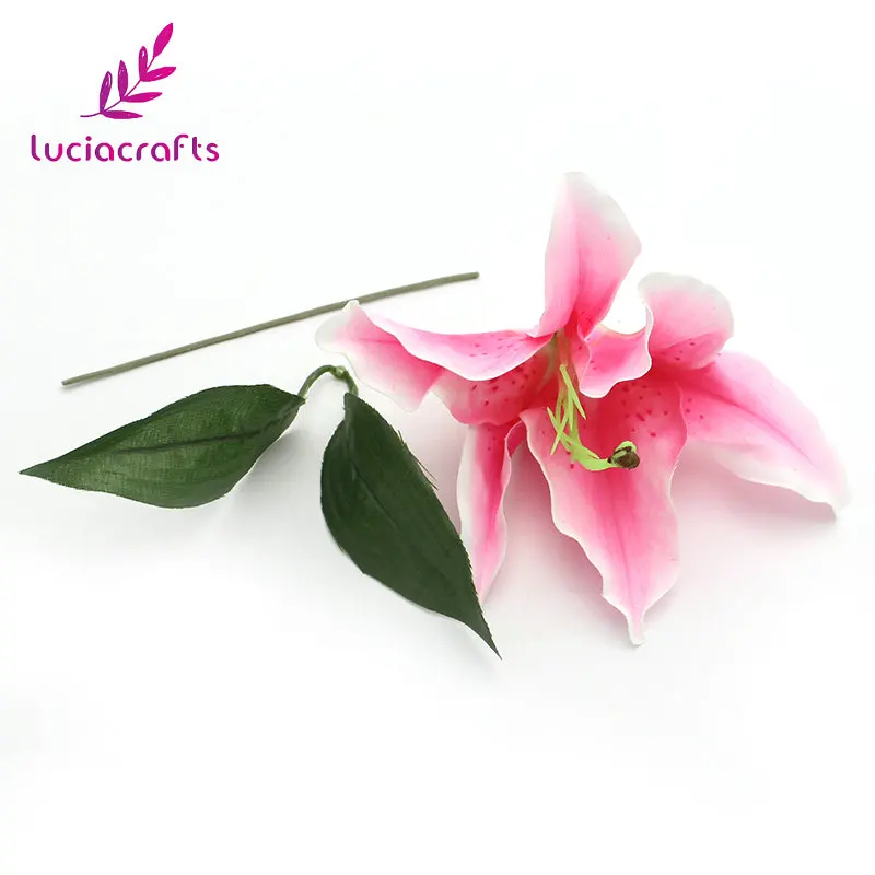Распродажа! Lucia crafts 3 шт./лот 17 см белый розовый имитация цветка лилии для
