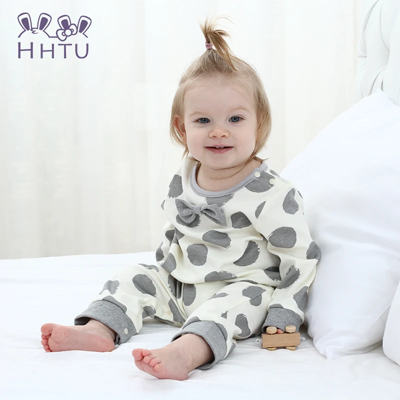 HHTU/Детские комбинезоны с длинными рукавами; одежда для маленьких девочек; комбинезоны; Детская осенняя одежда из хлопка для новорожденных