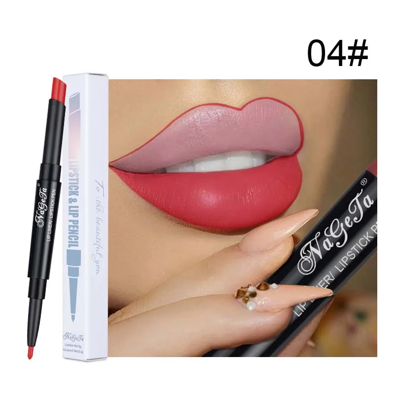 4 Нюдовая стойкая влажная матовая помада maquillaje batom 12 красочная Сексуальная Красная розовая бархатная подводка для губ помада-карандаш красота - Цвет: 4