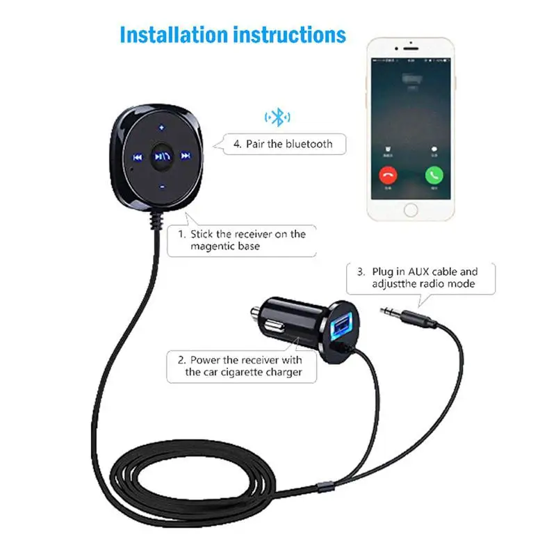 Универсальный автомобильный громкой связи вызов Bluetooth комплект MP3 плеер 3 5 мм AUX