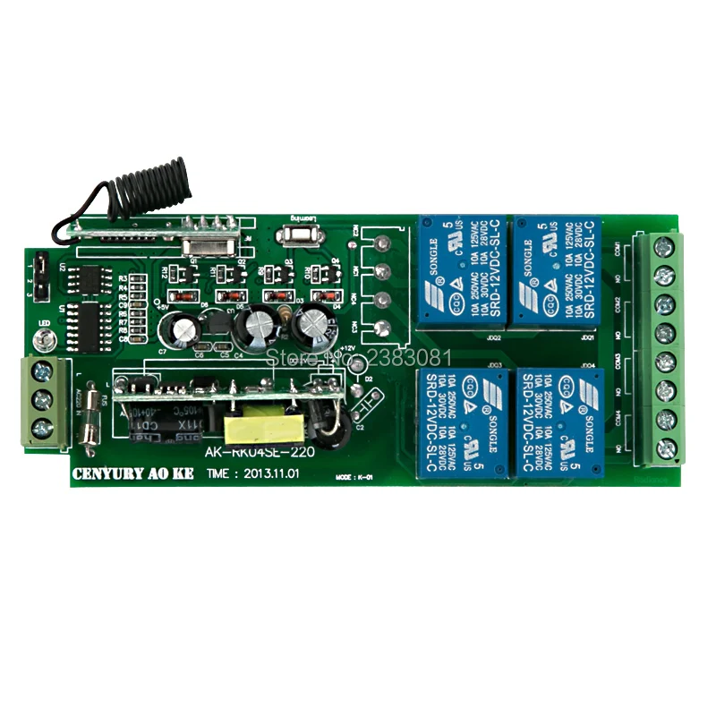 AC85V 110V 120V 220V 250V 4CH 10A Radio Controller RF Wireless Relay Remote Control Switch 12 Transmitter + 1 Receiver | Электроника