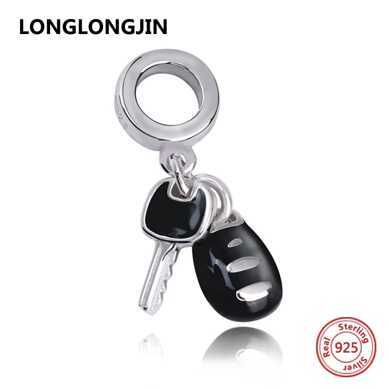 Новое поступление цвет эмали ключа автомобиля Талисманы Серебро 925 браслет Шарм