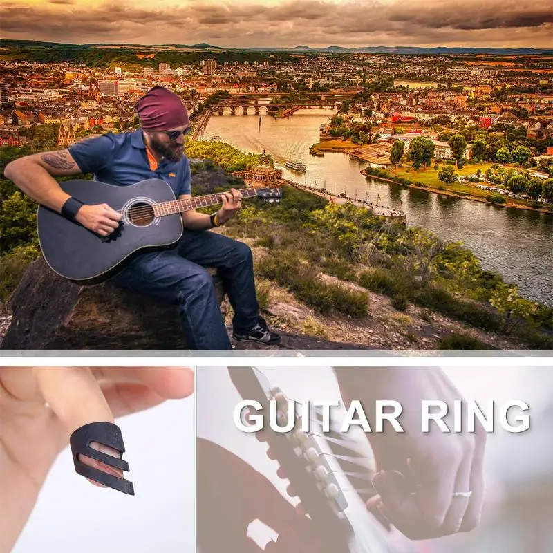 Гитарное кольцо Fingertip аксессуары для гитары народная музыка защита пальцев рукав черный/синий/белый/желтый Размеры s m l