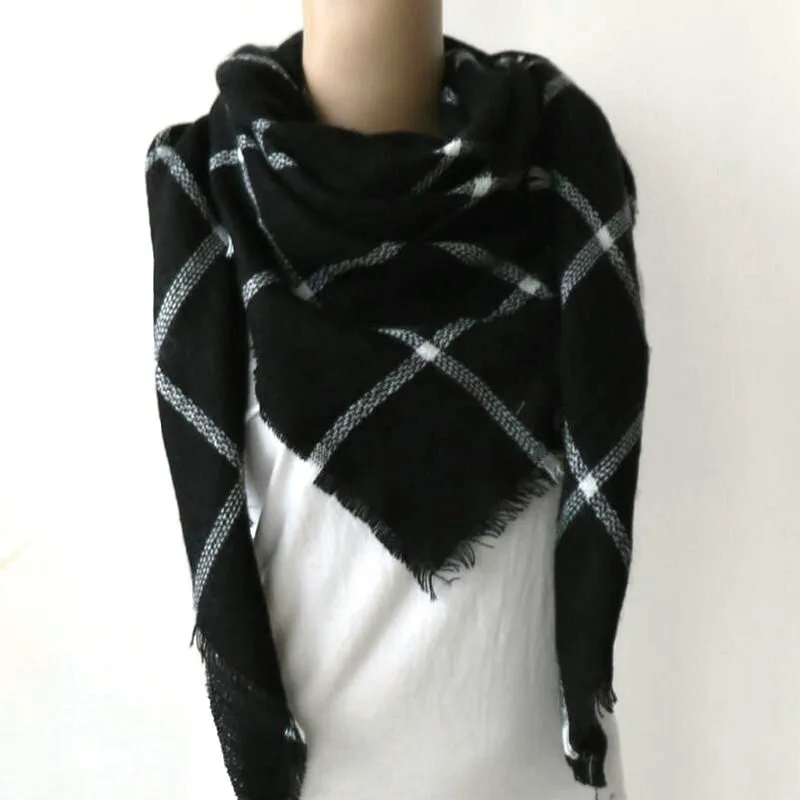 2019 зимний треугольный шарф женский кашемировый плед пашмины роскошный бренд