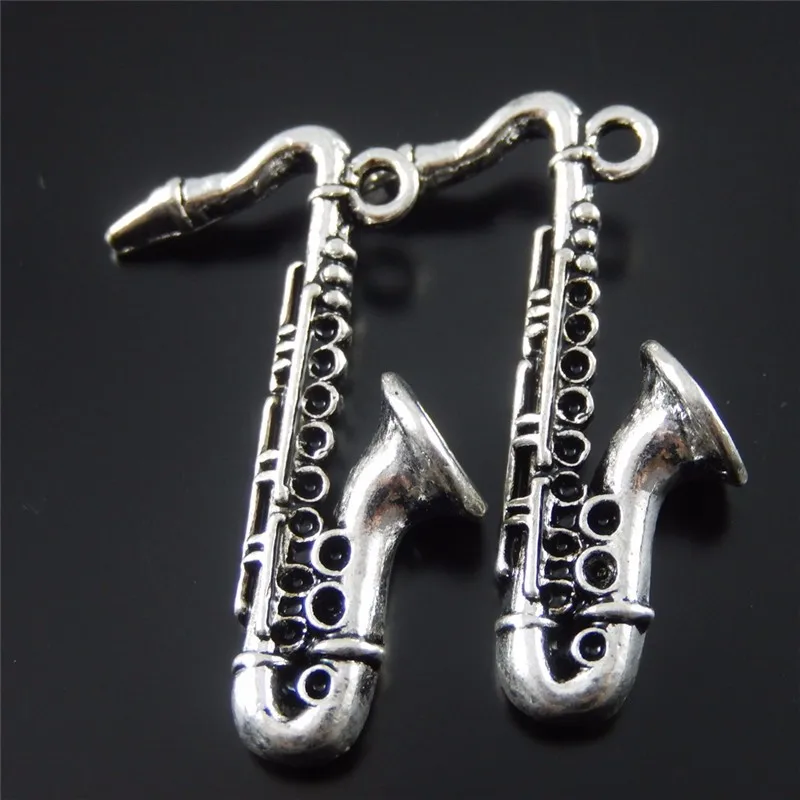 Джули Ван 10 шт. Талисманы сплав Ретро Серебряный Цвет sax Форма ювелирных изделий Подвеска Шарм