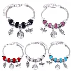 Браслет-цепочка женский летний с бусинами, с застежкой-лобстером и змеей