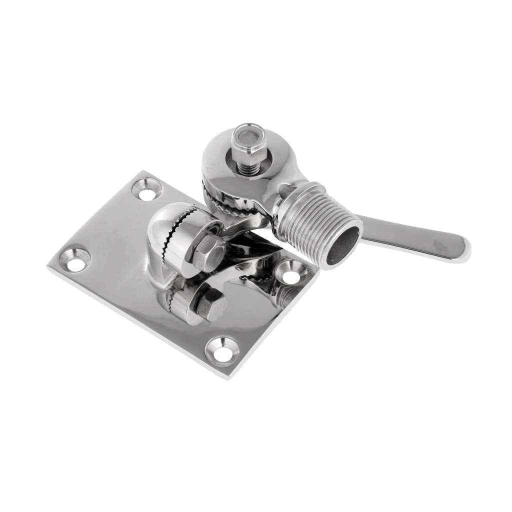 Marine Stainless Steel Ratchet Rail Mount Adjustable Antenna Base for Kayak Canoe Fishing Boats Replacement Parts Accessory | Спорт и