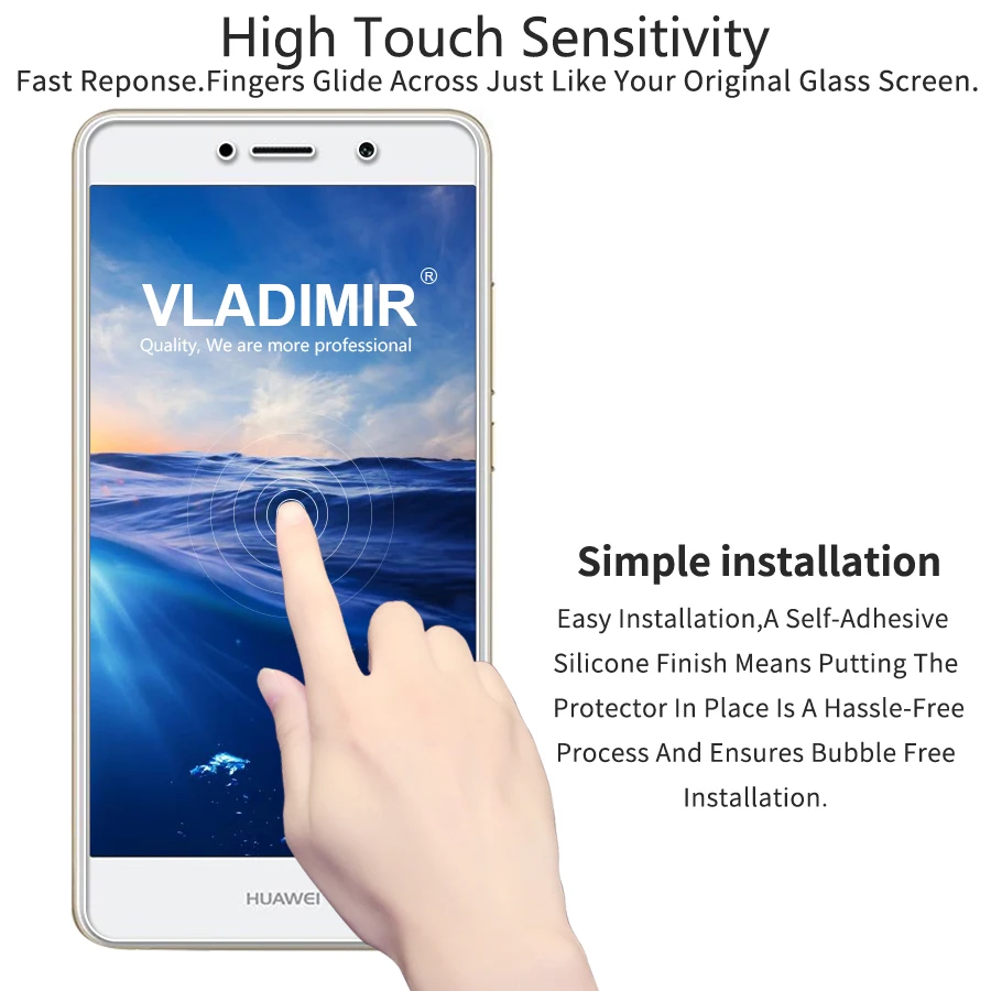 Владимир 9 H 2.5D не полное покрытие закаленного Стекло для Huawei Y7 Prime Экран протектор