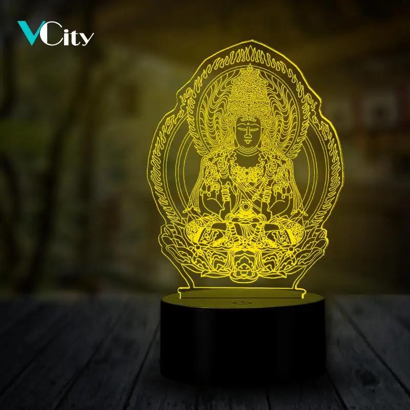 3D светильник VCity светодиодная настольная лампа религиозная буддистская статуя