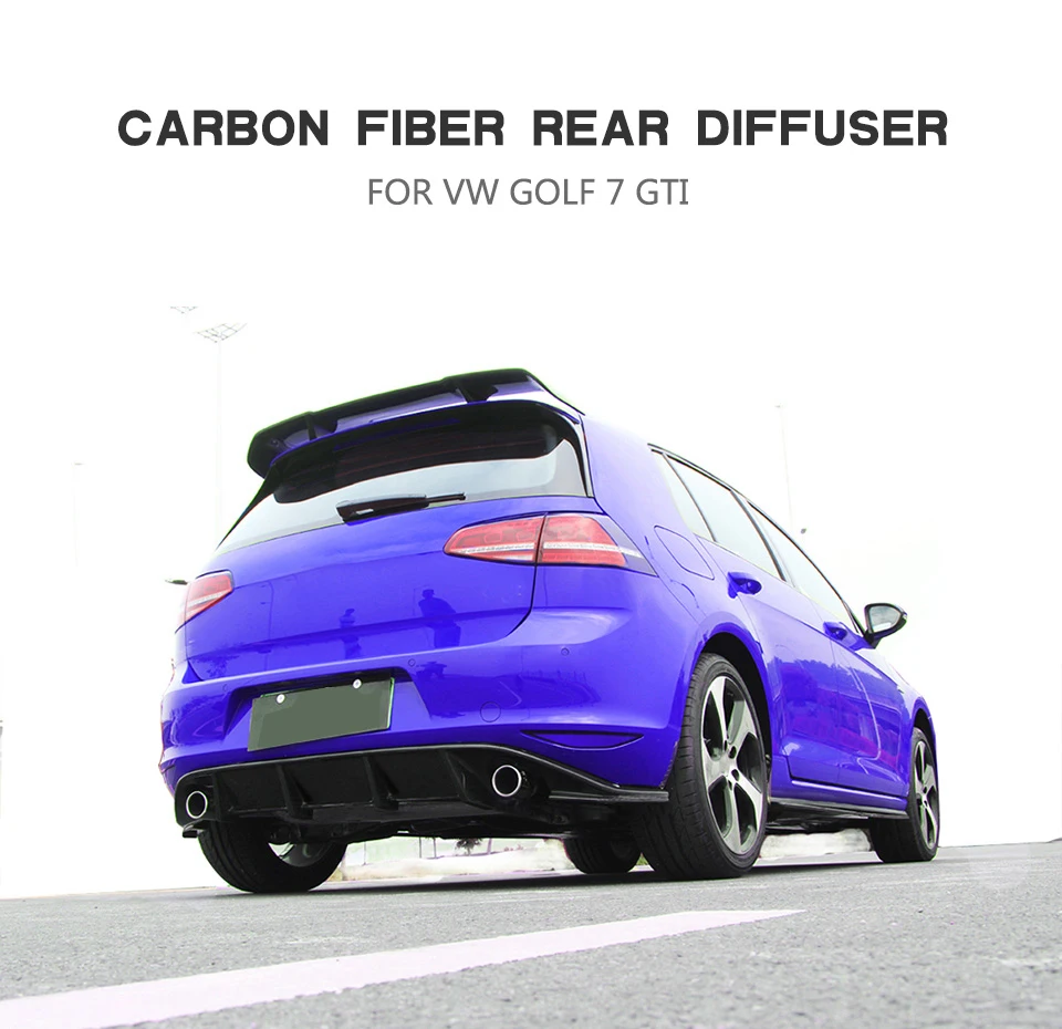 Карбоновый Автомобильный задний бампер диффузор спойлер для Volkswagen VW GOLF 7 GTI стандарт 14-16 двойной выхлоп один из