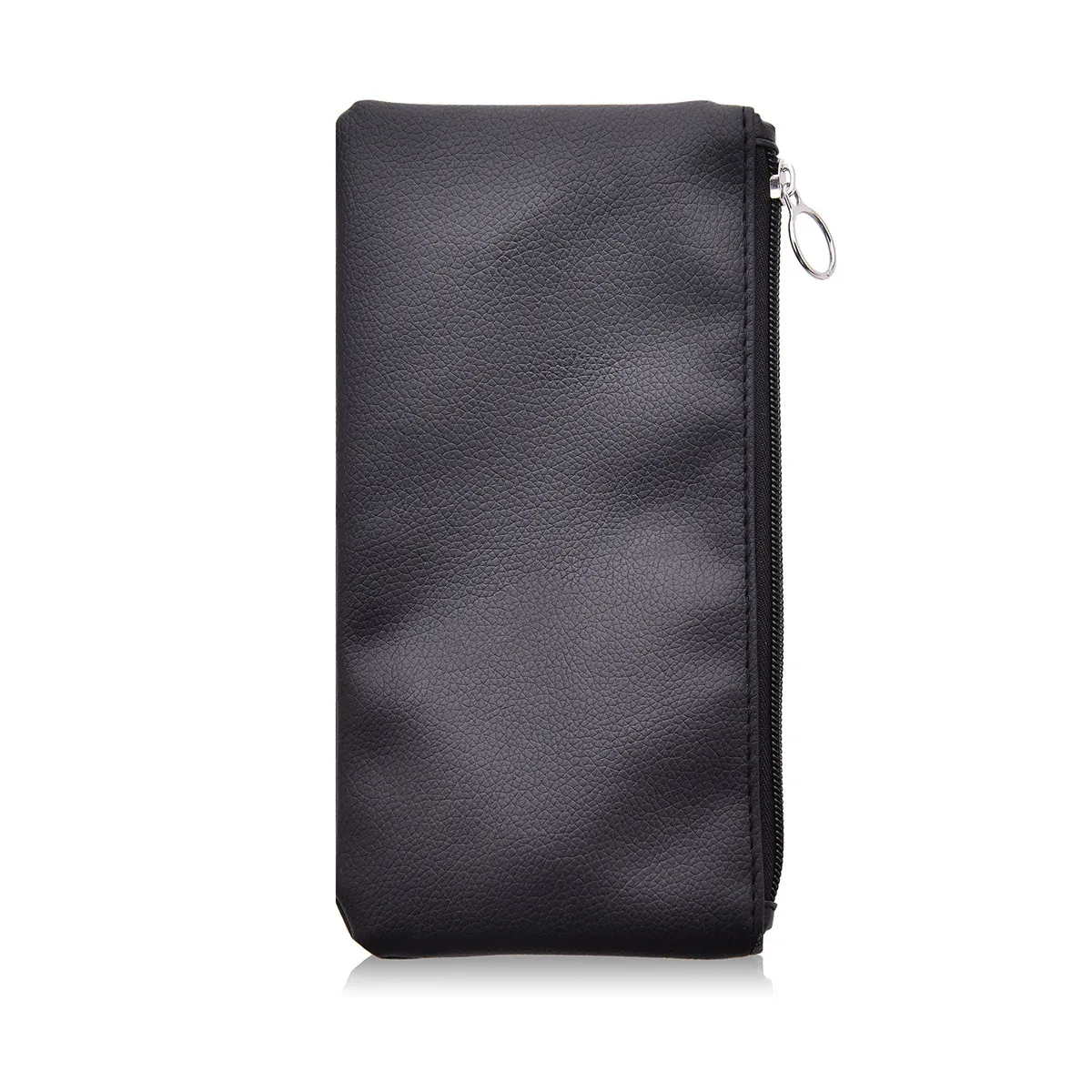 Solid Color PU Leather Purse Pencil Case with Zippered Cosmetic Bag Makeup Bag Coin Money Pouches for Women Travel Party