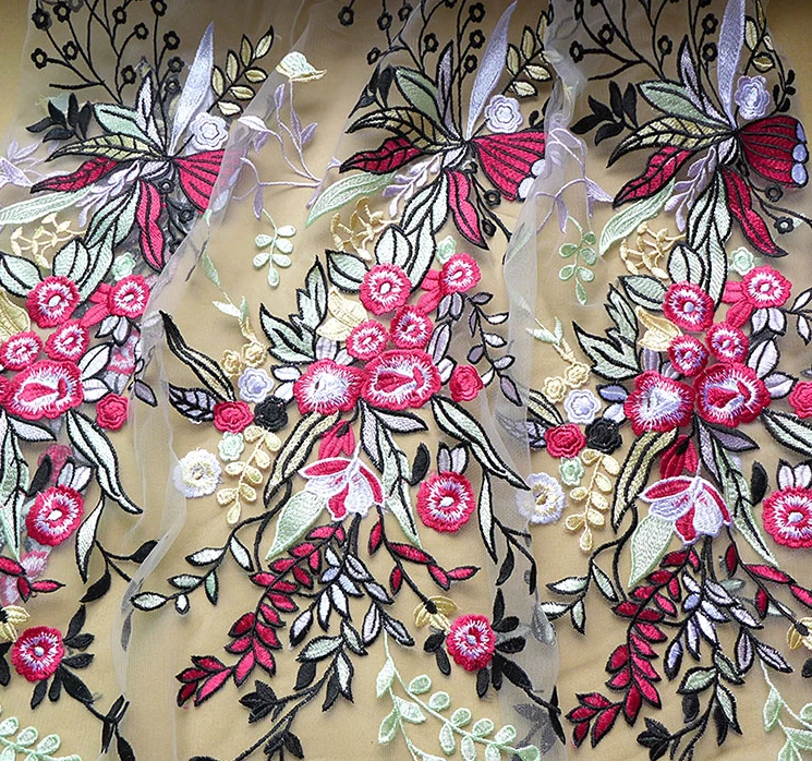 GLace 3Y/lot - Красочная вышивка на сетчатой ткани для украшения свадебных платьев и модных аксессуаров TX172.