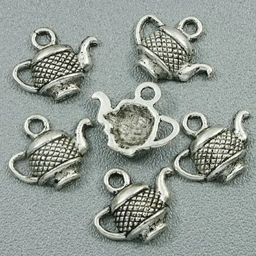 

50pcs cute Tibetan silver teapot charms H0850