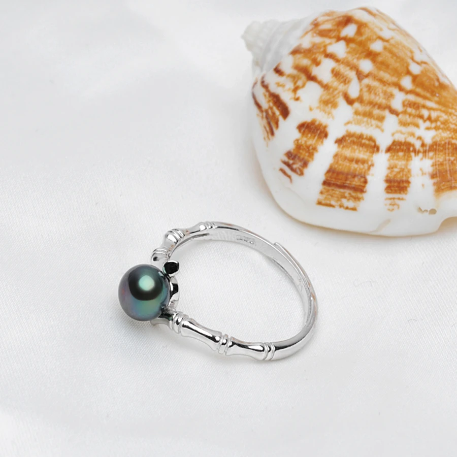 Женское кольцо из серебра 100% пробы с бамбуковым покрытием 6-7 мм | Украшения и