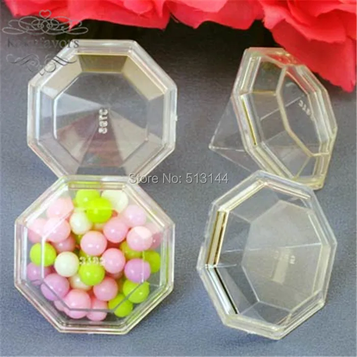 Прозрачные Пластиковые Алмазные коробки для конфет 12 шт. свадебные подарки