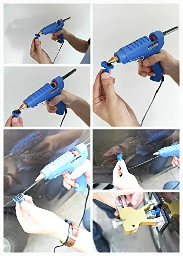 

WHDZ 100W Hot Stick Heater Trigger Melt Glue Gun Repair Tool with 5pcs black glue gun stick Paintless Dent Removal Tools