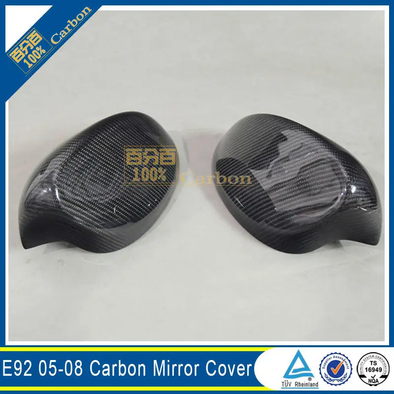 E92 сторона углеродного Волокно Зеркало Обложка для BMW 328i 330i 335i 2005-2008 | Автомобили и