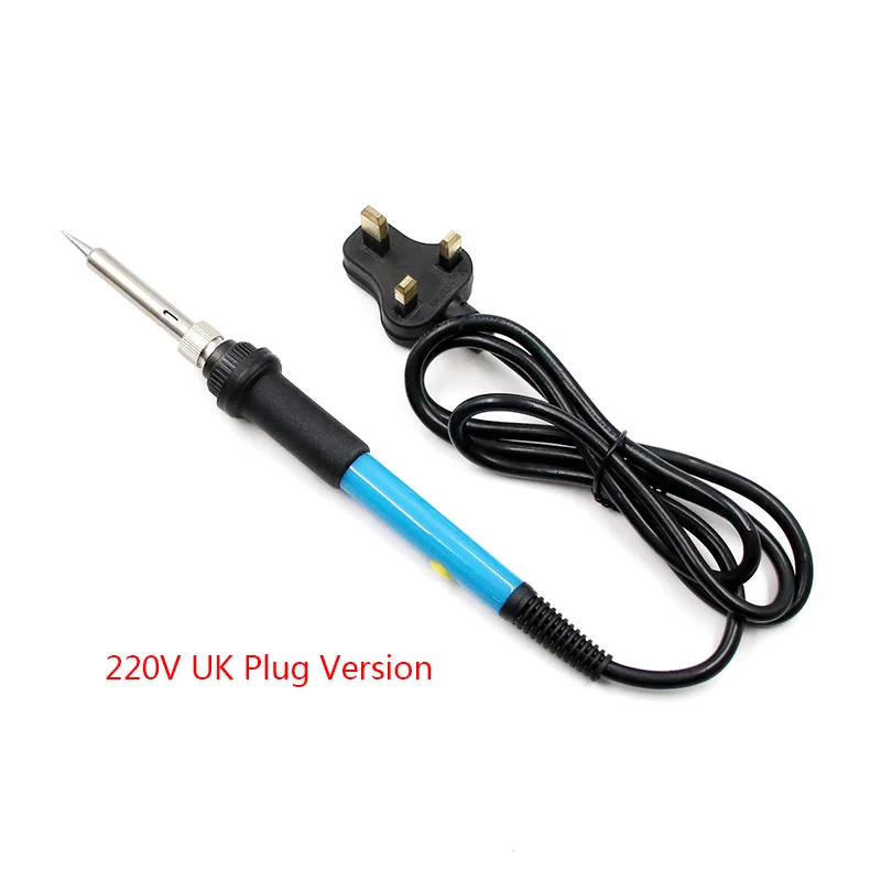 UK PLUG 1 шт. DIY паяльник 60 Вт Регулируемая температура Электрический паяльник паяльная станция с ручкой термокарандаш сварочные инструменты для ремонта - Цвет: UK PLUG