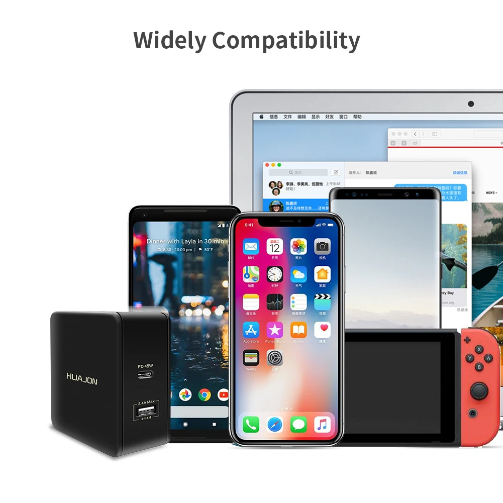 USB C стены заряда Мощность доставки PD Зарядное устройство для Macbook Pro samsung S8 плюс 2.4A
