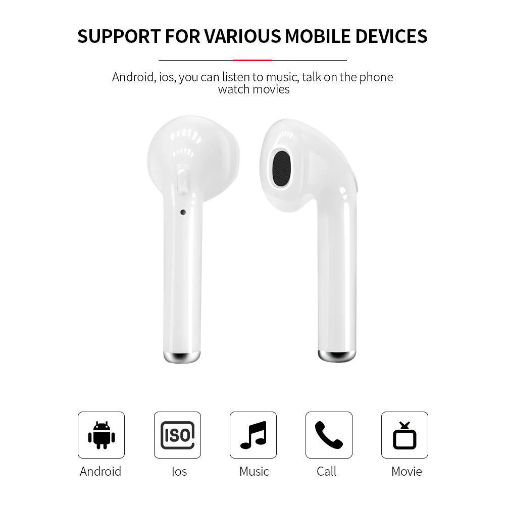 I7 Mini TWS беспроводные Bluetooth наушники с удобной связью зарядным устройством Удобная