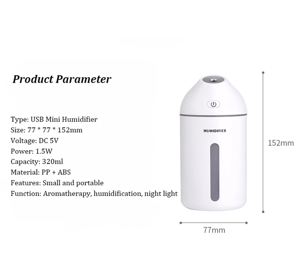 320ML Ultrasonic Aromatherapy Essential Oil Aroma Diffuser Cool Mist Humidifier Car With LED Lights Air USB | Бытовая техника