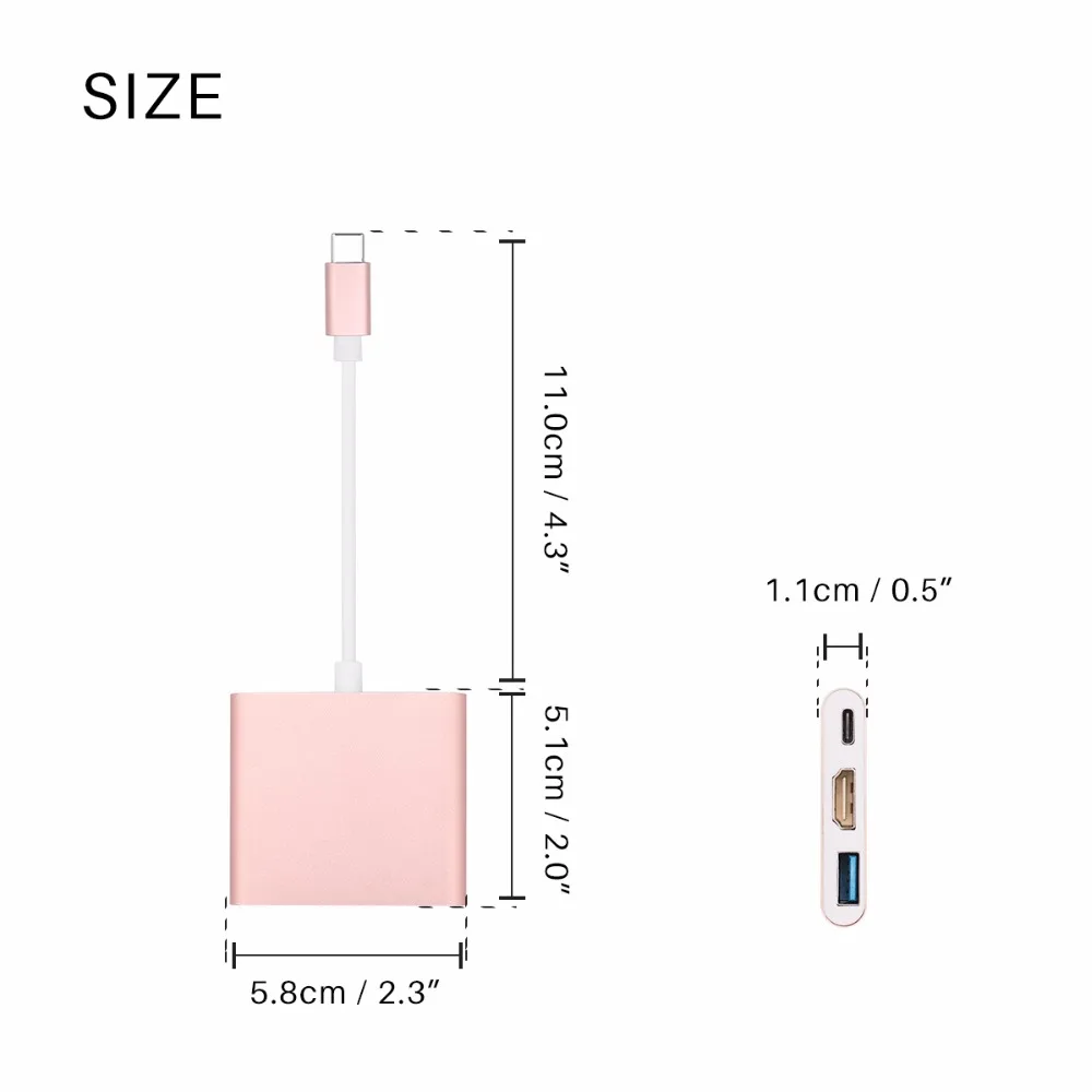 Fornorm USB 3.1type C HDMI адаптер 1080 P 4 К 3.0 конвертер кабель для зарядки порты и разъёмы