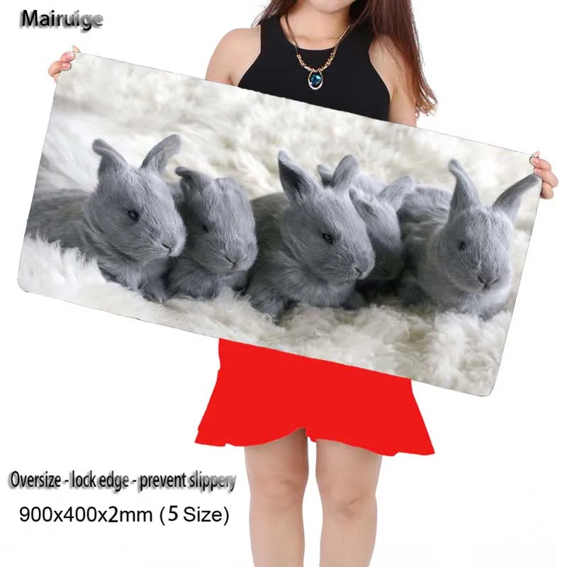 

Mairuige Grey Rabbit Animal Computer Large Locking Edge Mouse Pads Laptop Keyboard Mat for League of Legends LOL Free Shipping