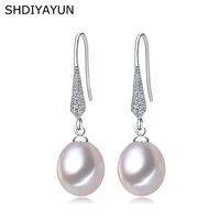shdiyayun 2019 real pearl earrings 925 sterling silver jewelry for women natural freshwater pearl jewelry dorp earring gift
