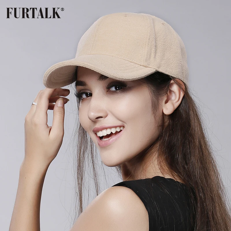 FURTALK шерсть бейсбольные шапки для женщин черные Snapback модные бейсболки мужчин хип
