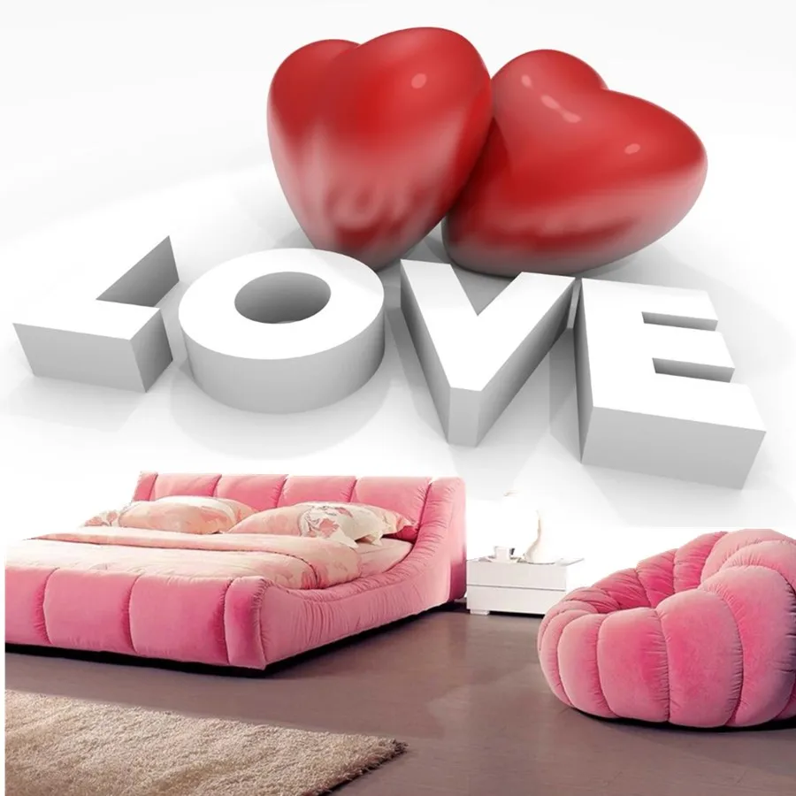 

3d тисненые обои на заказ в форме сердца на День святого Валентина, обои для гостиной, дивана, телевизора, Настенные обои для комнаты, фрески 3d