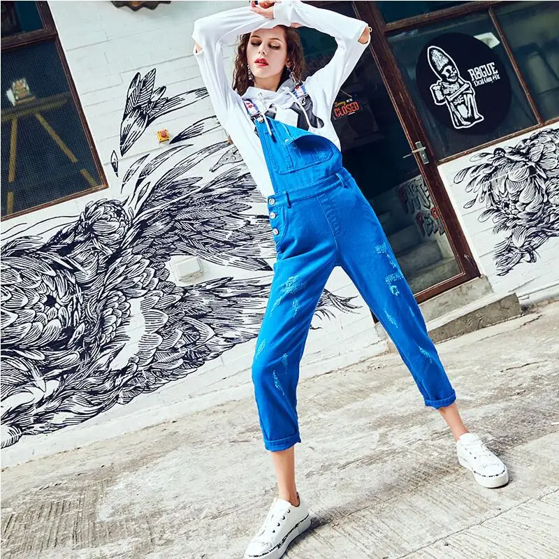 2019 Новое поступление весна и лето джинсовые утягивающий комбинезон Женские