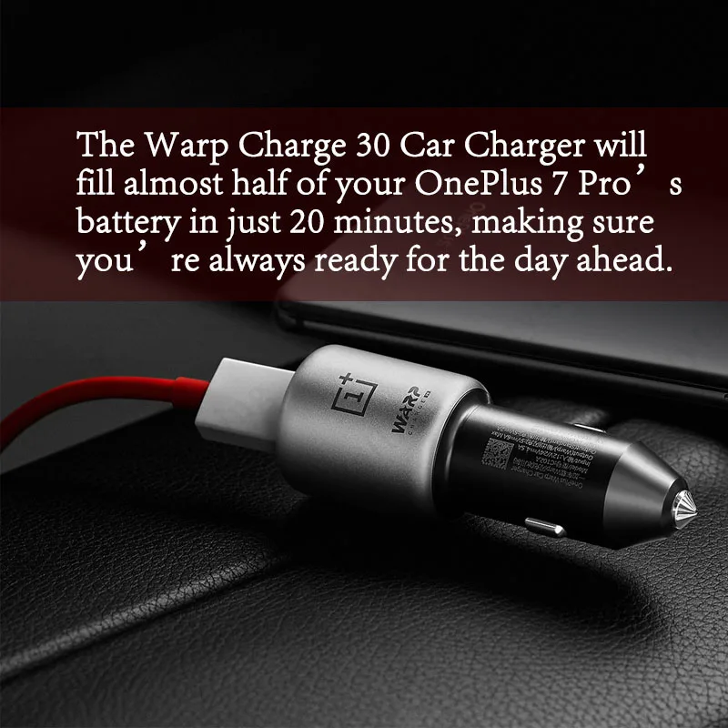 Оригинальное автомобильное зарядное устройство Oneplus Warp Charge 30 5 В 6 А макс. для 7 Pro