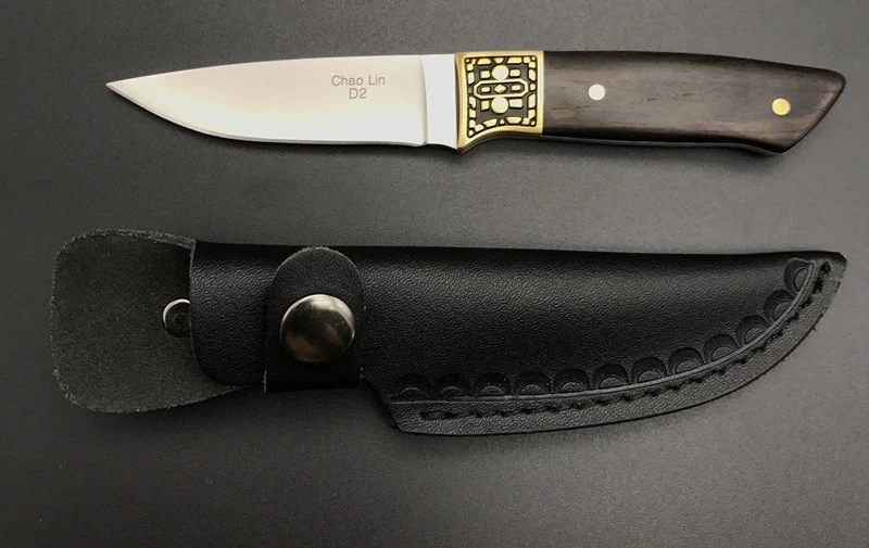 Бесплатная доставка Стальной Охотничий нож ручной работы D2 Походный для