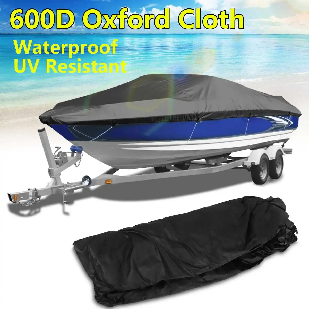 600D сверхмощный Trailerable чехол для лодки Водонепроницаемый Анти-УФ корабль лодка тент Рыбалка лыжные катера лодка крышка аксессуар