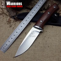 lcm66 hunting straight knife tactical knifefixed knivessteel headsolid wood handle survival knifecamping rescue knife tools