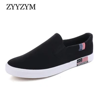 zyyzym canvas men shoes slip on unisex style breathable top fashion cloth youth loafers male shoes large size