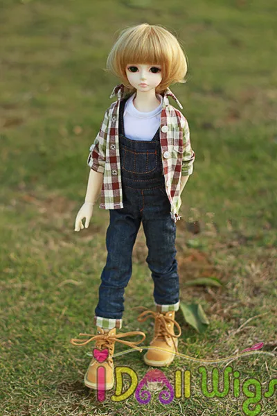 Free Shipping Korea heat resistant Fiber short dark blonde bjd doll accessories 1/3 1/4 1/6 bob wigs for choice | Игрушки и хобби
